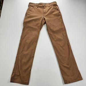 Duluth Trading Co Flex Fire Hose Slim Fit Work Pants Mens 32x34 Brown Canvas